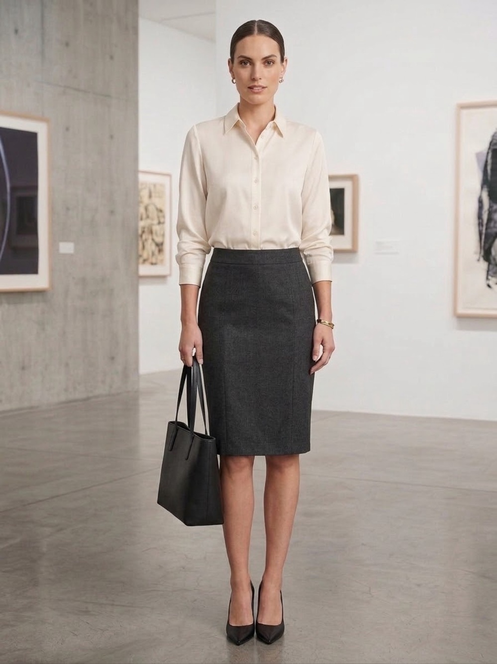 J. Crew Black High-Waist Pencil Skirt